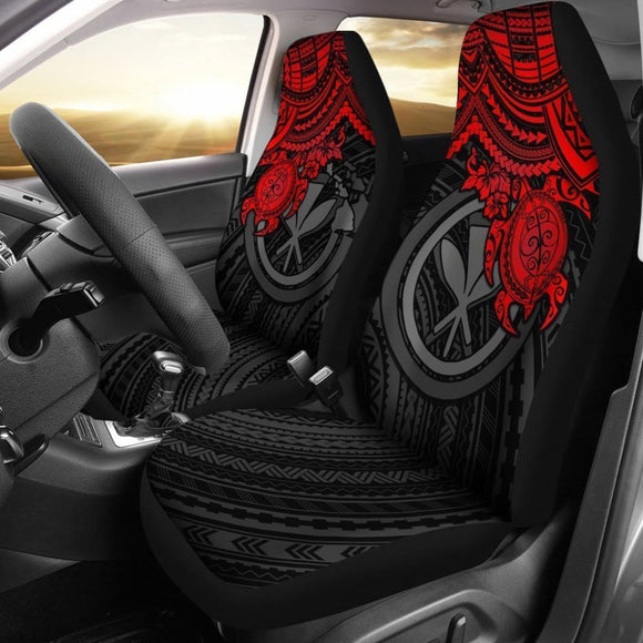 Hawaii Car Seat Covers Polynesian Kanaka Maoli Red Turtle Hibiscus 103131 - YourCarButBetter