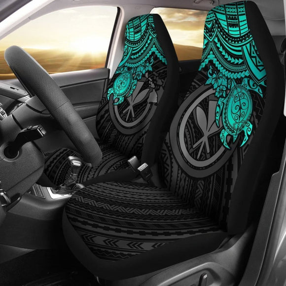 Hawaii Car Seat Covers Polynesian Kanaka Maoli Turquoise Turtle Hibiscus 103131 - YourCarButBetter
