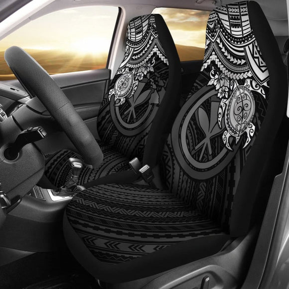 Hawaii Car Seat Covers Polynesian Kanaka Maoli White Turtle Hibiscus 103131 - YourCarButBetter