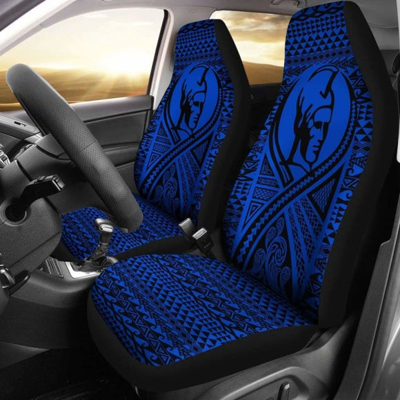 Hawaii Car Seat Covers - Polynesian King Tattoo Blue - 105905 - YourCarButBetter
