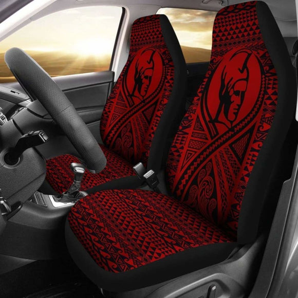 Hawaii Car Seat Covers - Polynesian King Tattoo Red - 105905 - YourCarButBetter