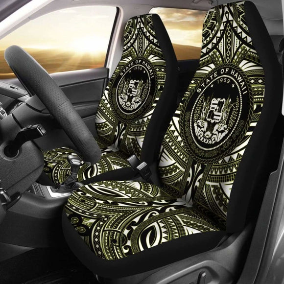 Hawaii Car Seat Covers - Polynesian Tattoo & Coat Of Arm Hawaii - 174914 - YourCarButBetter