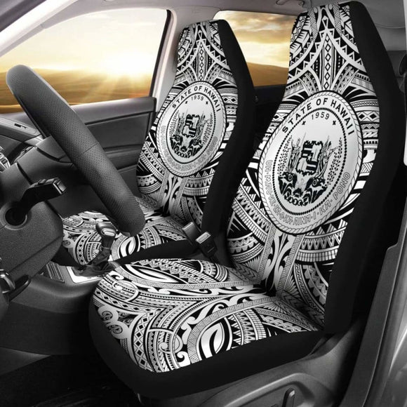 Hawaii Car Seat Covers - Polynesian Tattoo & Coat Of Arm Hawaii - 174914 - YourCarButBetter