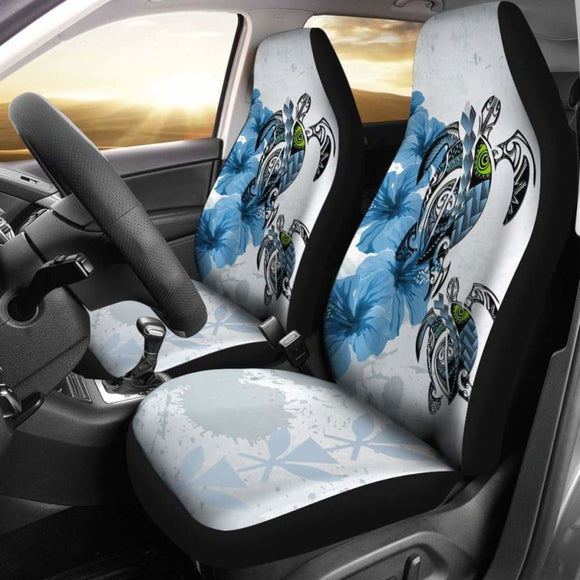 Hawaii Car Seat Covers - Polynesian Turtle Hibiscus Blue Amazing 091114 - YourCarButBetter