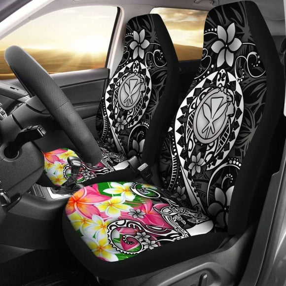 Hawaii Car Seat Covers Polynesian Turtle Plumeria (Black) 091114 - YourCarButBetter
