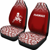 Hawaii Car Seat Covers - Polynesian Warriors Tattoo Fog Red - 39 174914 - YourCarButBetter