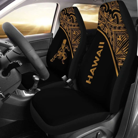 Hawaii Car Seat Covers - Polynesian Warriors Tattoo Gold Curve - 39 174914 - YourCarButBetter
