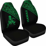 Hawaii Car Seat Covers - Polynesian Warriors Tattoo Green Curve - 39 174914 - YourCarButBetter