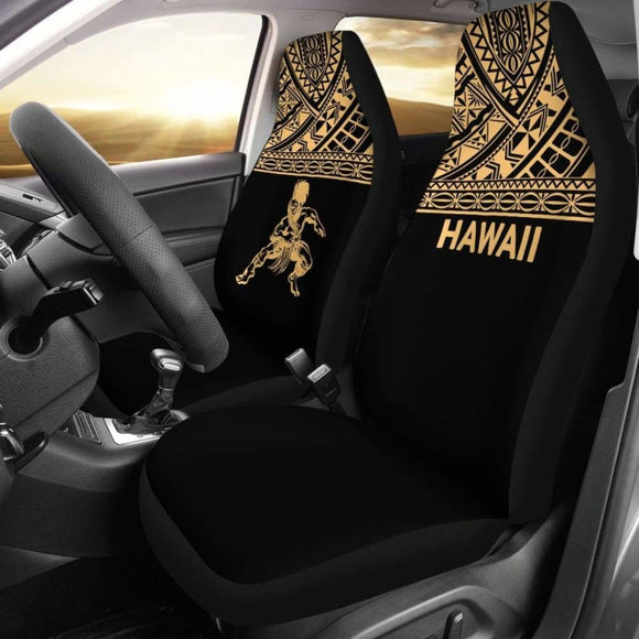 Hawaii Car Seat Covers - Polynesian Warriors Tattoo Horizontal Gold - 39 174914 - YourCarButBetter