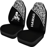 Hawaii Car Seat Covers - Polynesian Warriors Tattoo White Curve - 39 174914 - YourCarButBetter