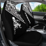 Hawaii Car Seat Covers - Polynesian Warriors Tattoo White Curve - 39 174914 - YourCarButBetter