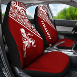 Hawaii Car Seat Covers - Polynesian Warriors Tattoo White Curve Red - 39 174914 - YourCarButBetter