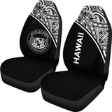 Hawaii Car Seat Covers - Hawaii Seal Polynesian Black Curve - 105905 - YourCarButBetter