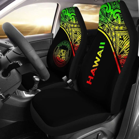 Hawaii Car Seat Covers - Hawaii Seal Polynesian Reggae Curve - 105905 - YourCarButBetter
