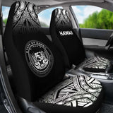 Hawaii Car Seat Covers - Hawaii Seal Polynesian Tattoo Fog Black - 39 174914 - YourCarButBetter
