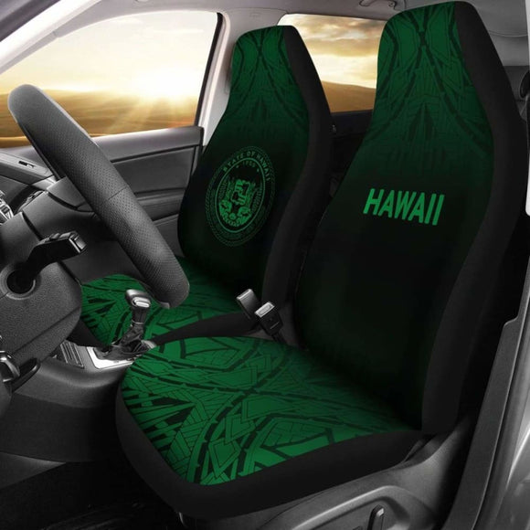 Hawaii Car Seat Covers - Hawaii Seal Polynesian Tattoo Fog Green - 39 174914 - YourCarButBetter