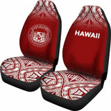 Hawaii Car Seat Covers - Hawaii Seal Polynesian Tattoo Fog Red - 39 174914 - YourCarButBetter