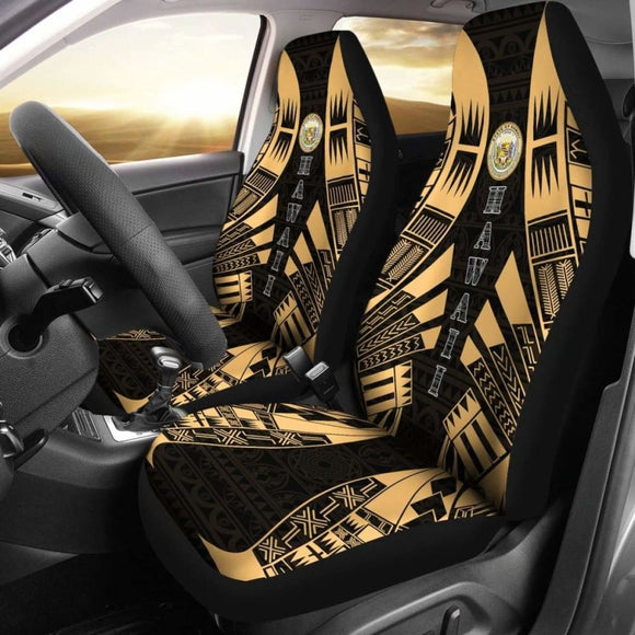 Hawaii Car Seat Covers - Hawaii Seal Polynesian Tattoo Gold - 9 174914 - YourCarButBetter