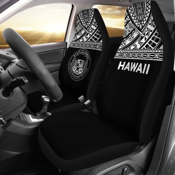 Hawaii Car Seat Covers - Hawaii Seal Polynesian White Horizontal - 105905 - YourCarButBetter