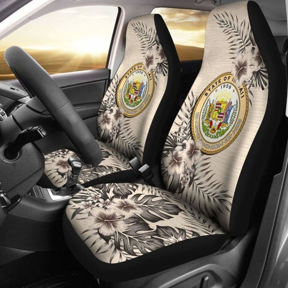 Hawaii Car Seat Covers The Beige Hibiscus (Set Of Two) 7 232125 - YourCarButBetter