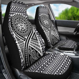 Hawaii Car Seat Covers - Tiki Face Tattoo Black - 105905 - YourCarButBetter