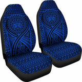 Hawaii Car Seat Covers - Tiki Face Tattoo Blue - 9 174914 - YourCarButBetter
