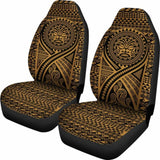 Hawaii Car Seat Covers - Tiki Face Tattoo Gold - 105905 - YourCarButBetter