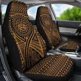 Hawaii Car Seat Covers - Tiki Face Tattoo Gold - 105905 - YourCarButBetter
