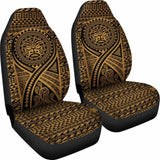 Hawaii Car Seat Covers - Tiki Face Tattoo Gold - 105905 - YourCarButBetter