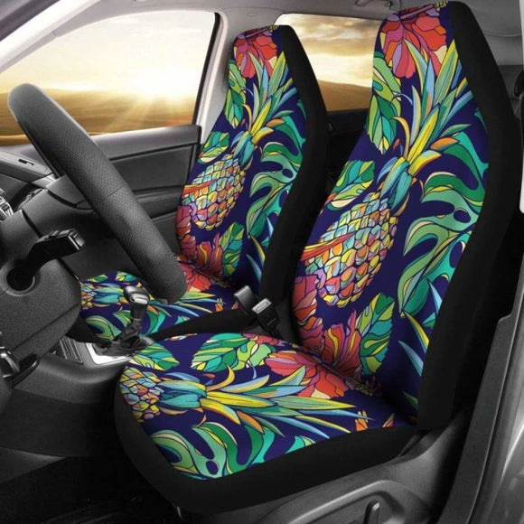 Hawaii Car Seat Covers - Tropical Pineapple Hibiscus Palm Leaves - 05 232125 - YourCarButBetter