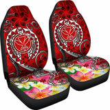 Hawaii Car Seat Covers - Turtle Plumeria Polynesian Tattoo Red Color - 091114 - YourCarButBetter