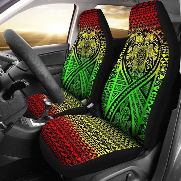 Hawaii Car Seat Covers - Turtle Polynesian Tattoo Reggae - 105905 - YourCarButBetter
