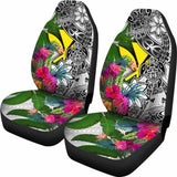 Hawaii Car Seat Covers White - Turtle Plumeria Banana Leaf - 091114 - YourCarButBetter