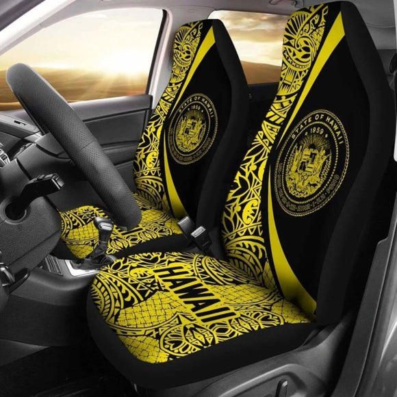 Hawaii Coat Of Arm Polynesian Car Seat Covers - Circle Style 03 Amazing 105905 - YourCarButBetter