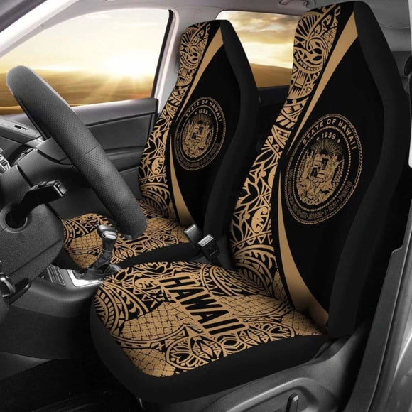 Hawaii Coat Of Arm Polynesian Car Seat Covers - Circle Style 05 Amazing 105905 - YourCarButBetter