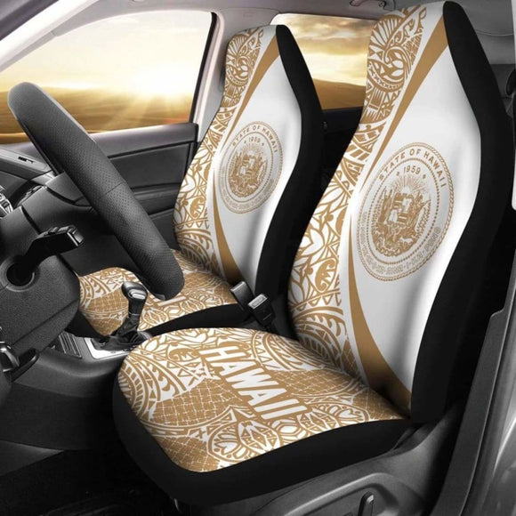 Hawaii Coat Of Arm Polynesian Car Seat Covers - Circle Style 06 Amazing 105905 - YourCarButBetter