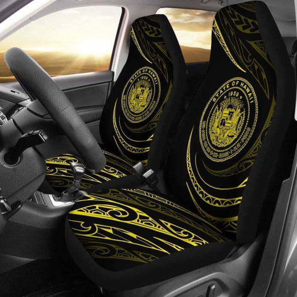 Hawaii Coat Of Arms Car Seat Covers - Yellow - Frida Style - Amazing 105905 - YourCarButBetter