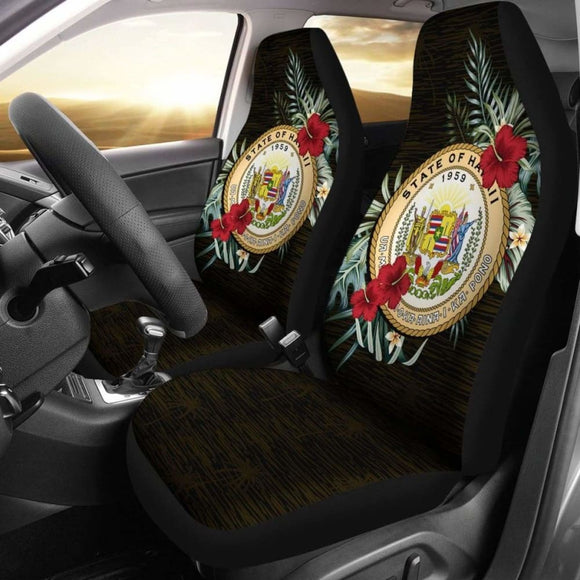 Hawaii Coat Of Arms Tropical Hibiscus Car Seat Covers 7 232125 - YourCarButBetter