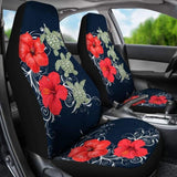 Hawaii Deep Blue Hibiscus Turtle Car Seat Covers - 091114 - YourCarButBetter