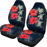 Hawaii Deep Blue Hibiscus Turtle Car Seat Covers - 091114 - YourCarButBetter