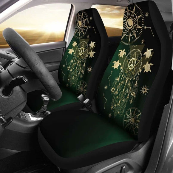 Hawaii Dream Catcher Hibiscus Plumeria Polynesian Turquoise - Car Seat Cover 232125 - YourCarButBetter