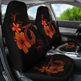 Hawaii Fish Hook Hibiscus Poly 0Range Car Seat Covers - 232125 - YourCarButBetter