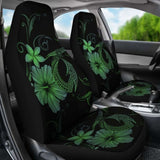 Hawaii Fish Hook Hibiscus Poly Green Car Seat Covers - 232125 - YourCarButBetter