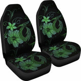 Hawaii Fish Hook Hibiscus Poly Green Car Seat Covers - 232125 - YourCarButBetter
