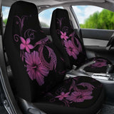 Hawaii Fish Hook Hibiscus Poly Pink Car Seat Covers - 232125 - YourCarButBetter