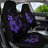 Hawaii Fish Hook Hibiscus Poly Purple Car Seat Covers - 232125 - YourCarButBetter