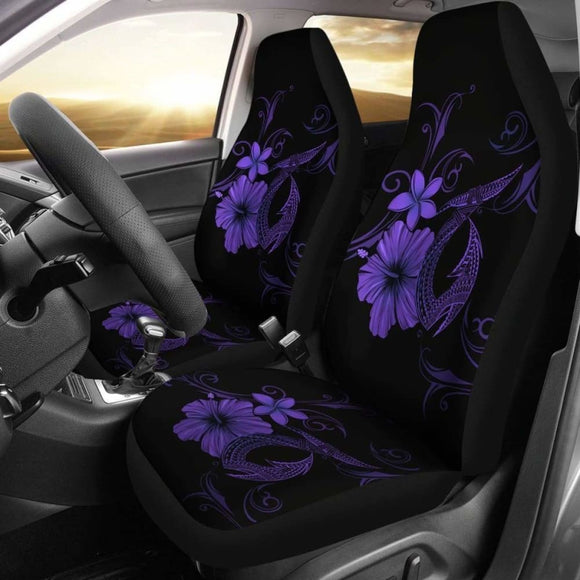Hawaii Fish Hook Hibiscus Poly Purple Car Seat Covers - 232125 - YourCarButBetter