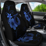 Hawaii Fish Hook Hibiscus Poly Turquoise Car Seat Covers - 232125 - YourCarButBetter