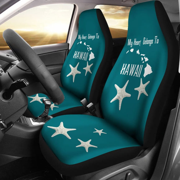 Hawaii Gift Ideas My Heart Belongs To Hawaii Car Seat Covers 210201 - YourCarButBetter