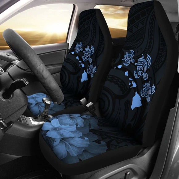 Hawaii Hibiscus Map Polynesian Ancient Blue Turtle Car Set Covers - New - Awesome 091114 - YourCarButBetter